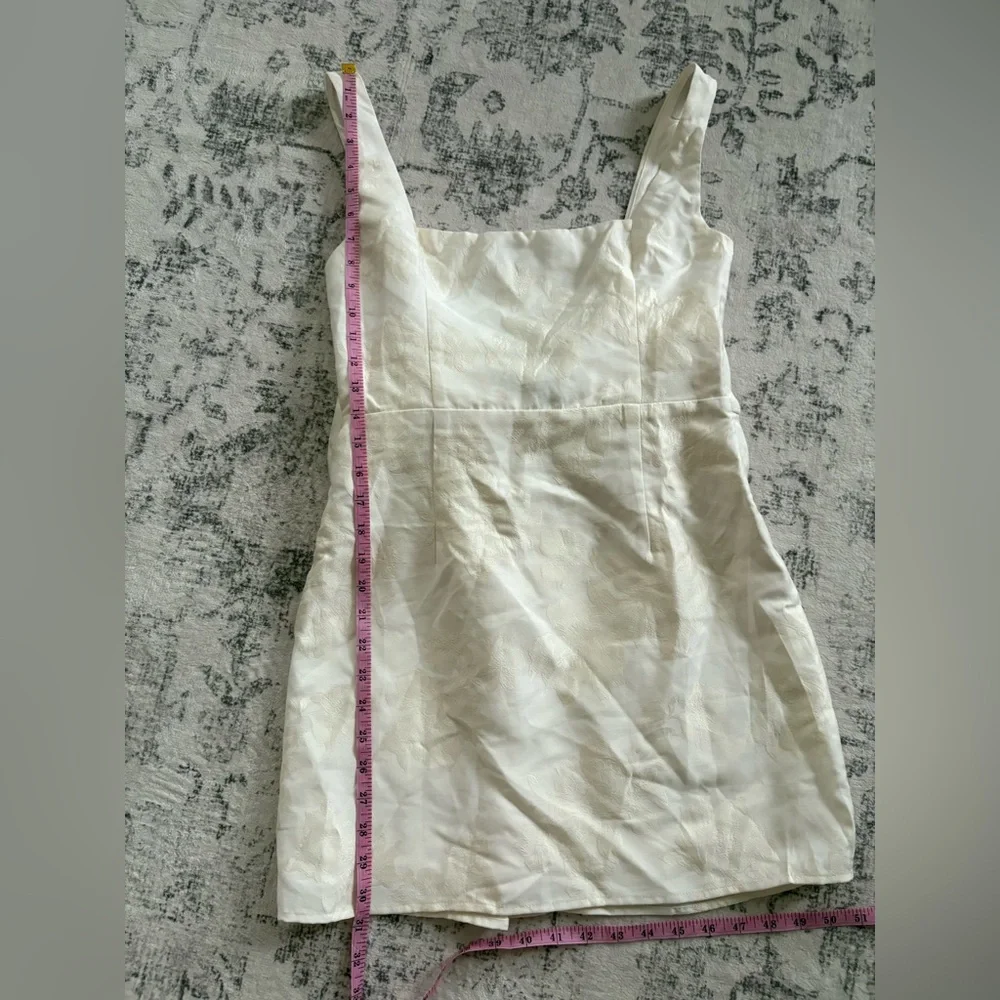 Lulus Flirtatious Poise Ivory Jacquard Bow Back Mini Dress Size Large NWT Bridal - Picture 6 of 11